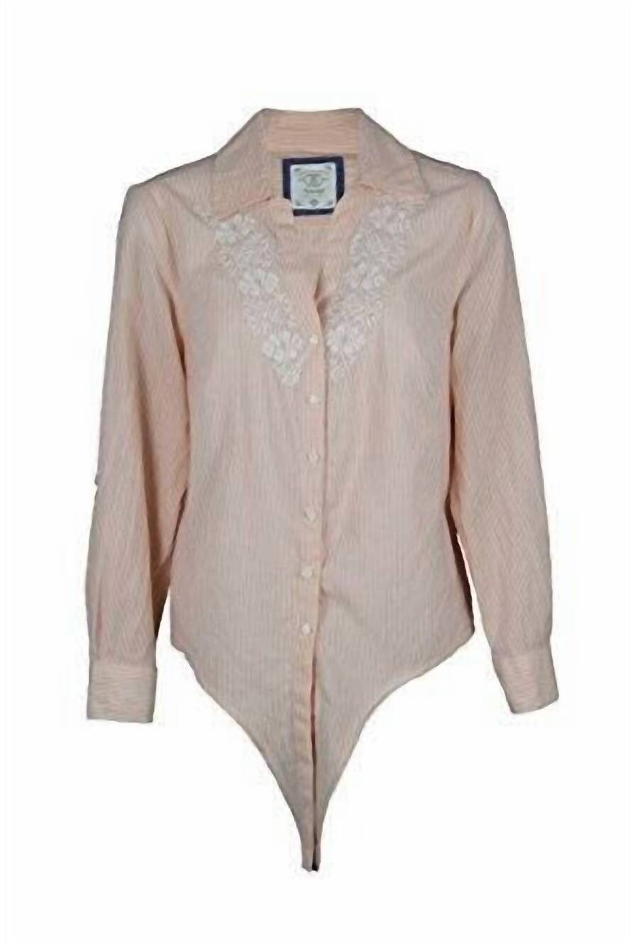 NEW STYLE & CO. women's embroidered shirt in railroad coral